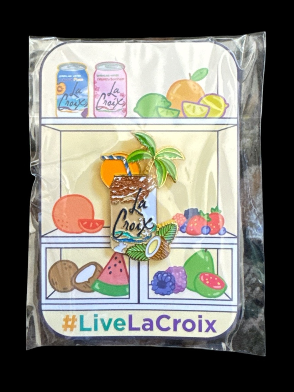 LaCroix Tropical Enamel Pin - Coconut